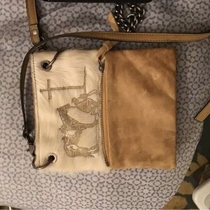 Brown and Cream Crossbody Bag